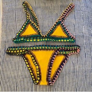 Kiini bikini yellow crochet